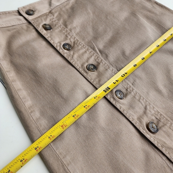 J Crew Short Skirt Womens Tan Khaki Button Front Closure Career Classic Pencil 2 - Picture 4 of 9